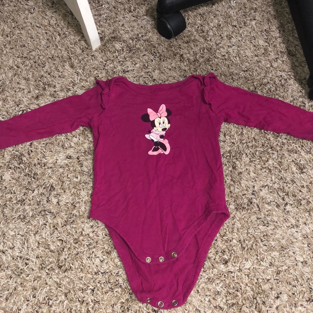 Disney Minnie Mouse Burgundy Onesie